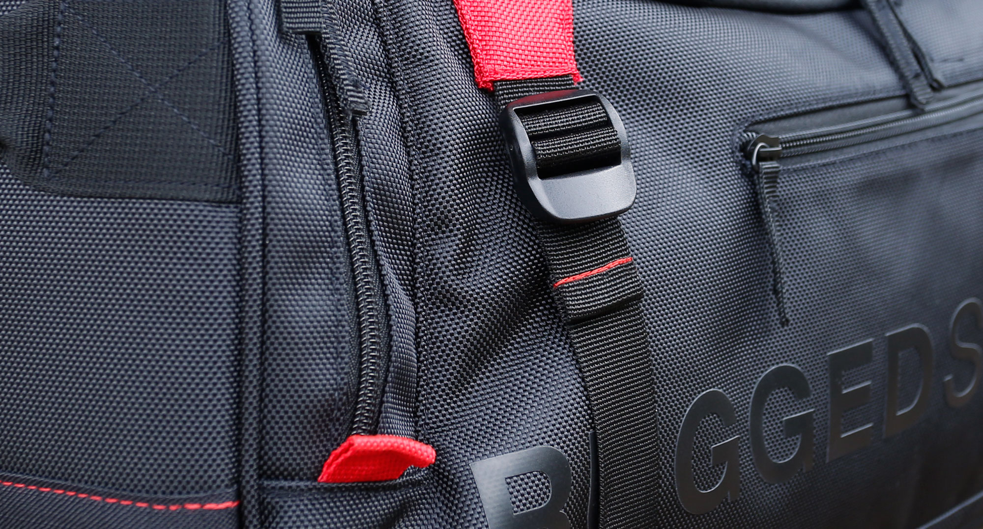 Close up of Ruggedstock's durable and stylish duffle bag